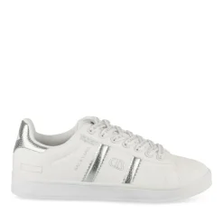 Baskets BLANC Femme Motif Multicolore Lacets