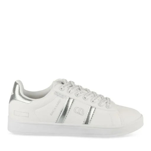 Baskets BLANC Femme Motif Multicolore Lacets