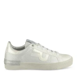 Baskets BLANC Femme Motif Iridescent Lacets