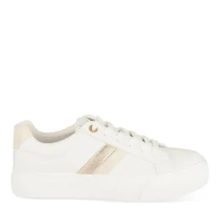 Baskets BLANC Femme Motif Uni Lacets