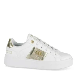 Baskets BLANC Femme Motif Uni Lacets