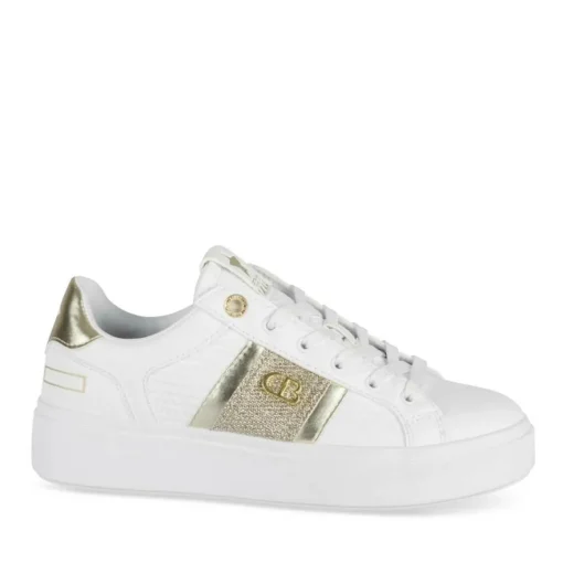 Baskets BLANC Femme Motif Uni Lacets