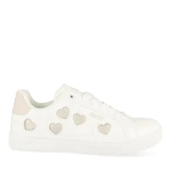 Baskets BLANC Femme Motif Uni Lacets
