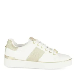 Baskets BLANC Femme Motif Uni Lacets