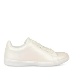 Baskets BLANC Femme Motif Uni Lacets
