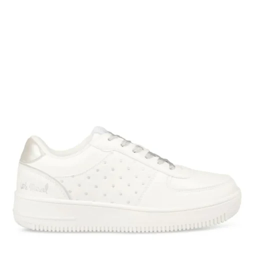 Baskets BLANC Femme Motif A Pois
