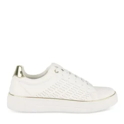 Baskets BLANC Femme Motif Uni Lacets
