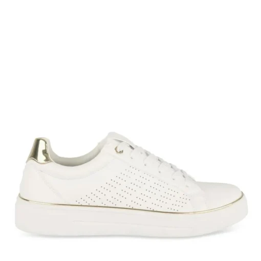 Baskets BLANC Femme Motif Uni Lacets