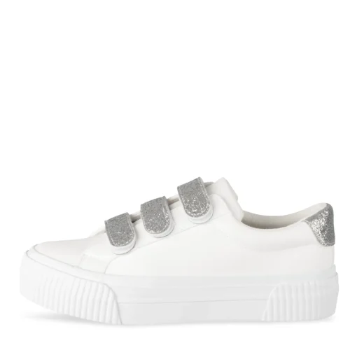 Baskets BLANC Femme Motif Uni Scratch