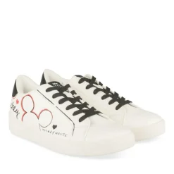 Baskets BLANC Femme Motif Uni Lacets