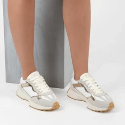 Baskets BLANC Femme Motif Uni A Enfiler