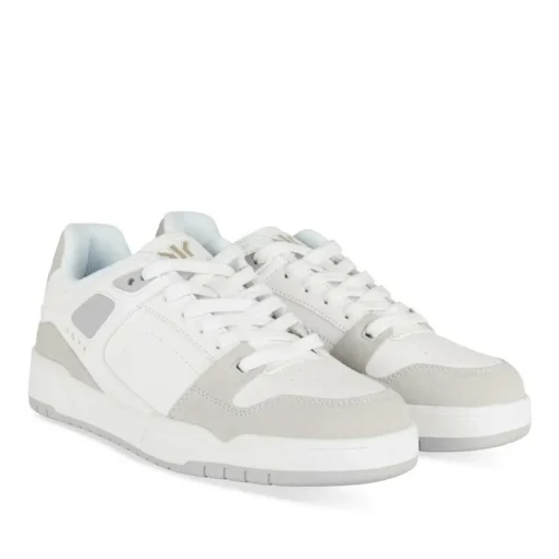 Baskets BLANC Femme Motif Uni Lacets