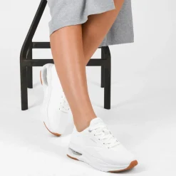 Baskets BLANC Femme Motif Uni Lacets