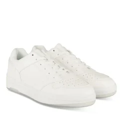 Baskets BLANC Femme Motif Uni Lacets