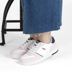 Baskets BLANC Femme Motif Uni A Enfiler