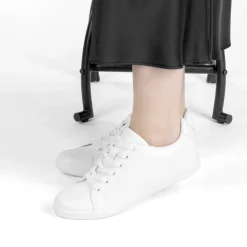 Baskets BLANC Femme Motif Vernis Lacets