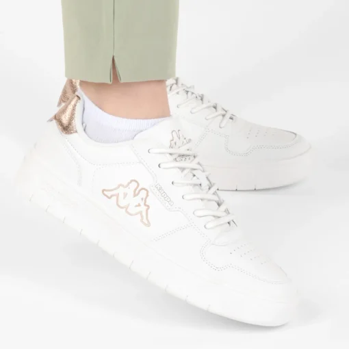 Baskets BLANC Femme Motif Uni Lacets