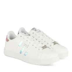 Baskets BLANC Femme Motif Uni Lacets