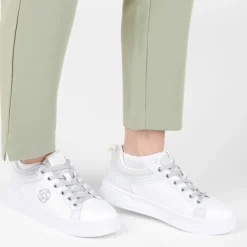 Baskets BLANC Femme Motif Uni Lacets