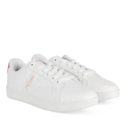 Baskets BLANC Femme Motif Uni Lacets