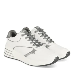 Baskets BLANC Femme Motif Uni Lacets