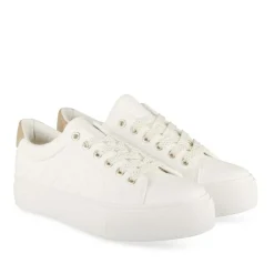 Baskets BLANC Femme Motif Uni Lacets