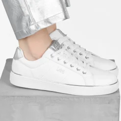 Baskets BLANC Femme Motif Uni Lacets
