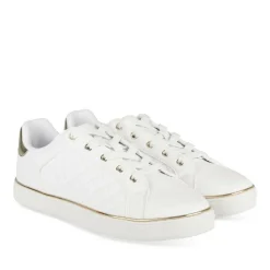 Baskets BLANC Femme Motif Uni Lacets