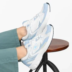 Baskets BLANC Femme Motif Uni Lacets