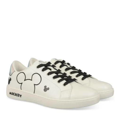Baskets BLANC Femme Motif Uni Lacets