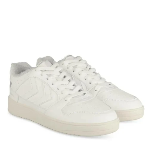 Baskets BLANC Femme Motif Uni Lacets