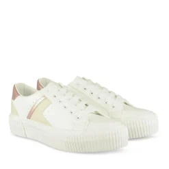 Baskets BLANC Femme Motif Uni Lacets