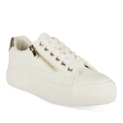 Baskets BLANC Femme Motif Iridescent Lacets