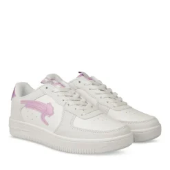 Baskets BLANC Femme Motif Uni Lacets