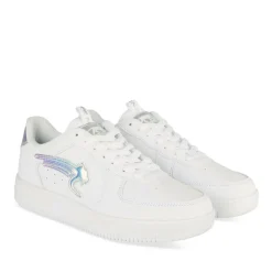 Baskets BLANC Femme Motif Uni Lacets
