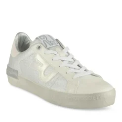 Baskets BLANC Femme Motif Iridescent Lacets