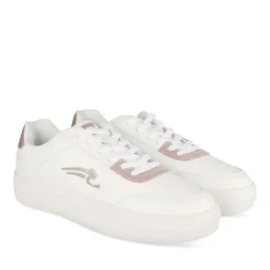 Baskets BLANC Femme Motif Uni Lacets