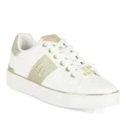 Baskets BLANC Femme Motif Uni Lacets