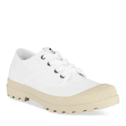 Baskets BLANC Femme Motif Uni Lacets