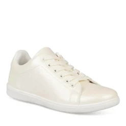Baskets BLANC Femme Motif Uni Lacets