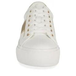 Baskets BLANC Femme Motif Paillettes Lacets