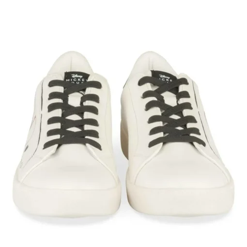 Baskets BLANC Femme Motif Uni Lacets