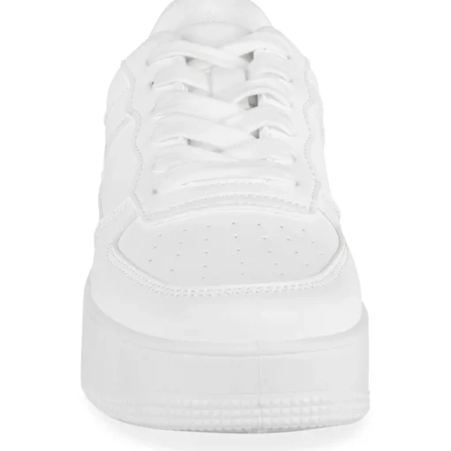 Baskets BLANC Femme Motif Uni Lacets