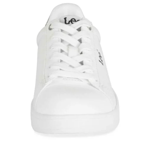 Baskets BLANC Femme Motif Paillettes Lacets
