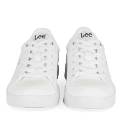Baskets BLANC Femme Motif Paillettes Lacets