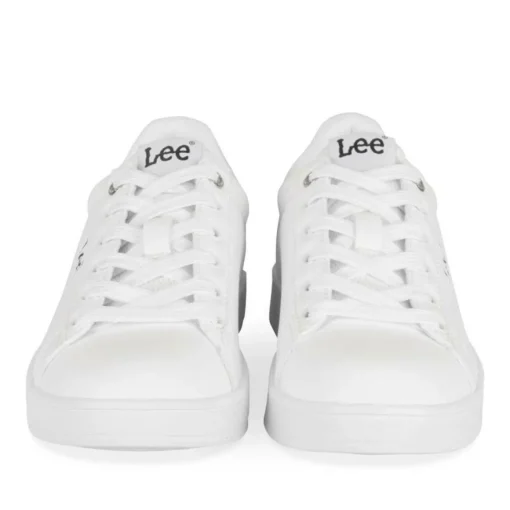 Baskets BLANC Femme Motif Paillettes Lacets