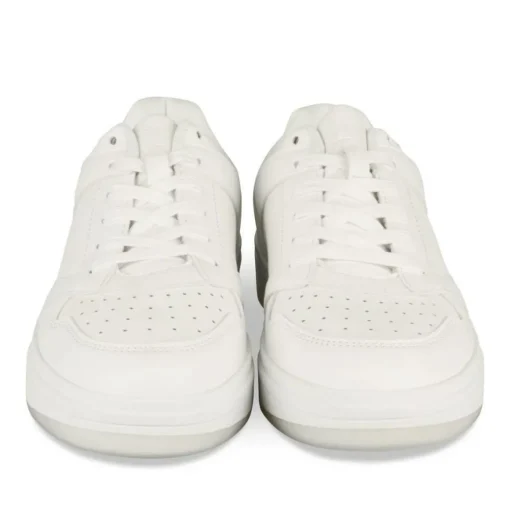 Baskets BLANC Femme Motif Uni Lacets