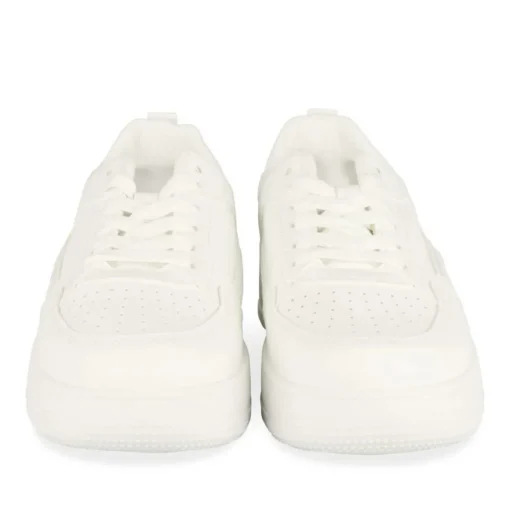 Baskets BLANC Femme Motif Uni Lacets