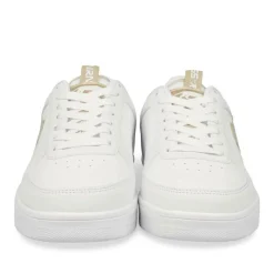 Baskets BLANC Femme Motif Uni Lacets