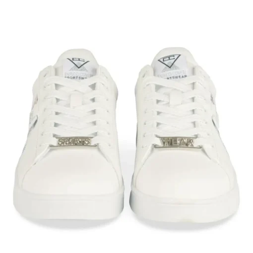 Baskets BLANC Femme Motif Uni Lacets